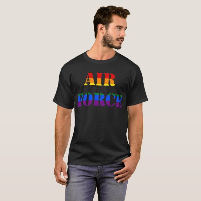 Militär-T - Shirt des Luftwaffen-Regenbogen-LGBT (Vorne ganz)