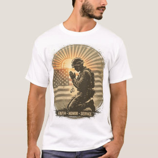Militär-Tribut-T-Shirt - betende Soldaten Street A T-Shirt