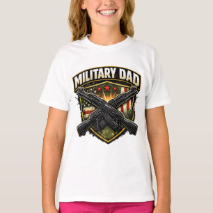 Militär-Vater-Design mit gekreuzten Gewehren. T-Shirt
