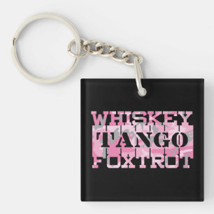 Militär Whiskey Tango Foxtrot Pink Camo Schlüsselanhänger