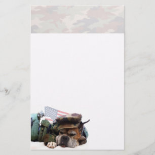 Militärboxerhund stationär briefpapier
