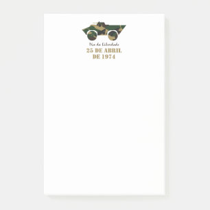 Militärfahrzeug-Symbol der Revolution vom 25. Apri Post-it Klebezettel