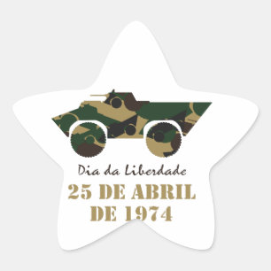 Militärfahrzeug-Symbol der Revolution vom 25. Apri Stern-Aufkleber