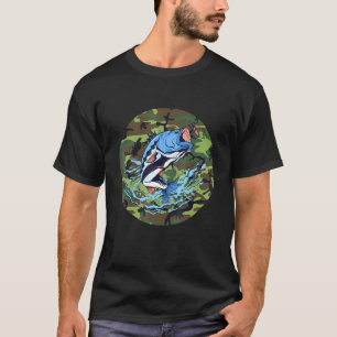 Militärfisch-Tarnung-Angeln-Feinster Angler T-Shirt