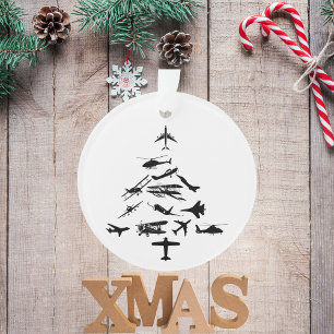 Militärflugzeug Weihnachtsbaum Pilot WW2 Maßanfert Ornament
