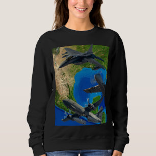 Militärflugzeuge über Leinwand Sweatshirt
