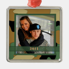 MilitärFoto-Andenken-Verzierung Silbernes Ornament