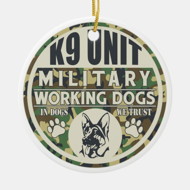 Militärfunktions-Hunde der Einheits-K9 Keramik Ornament (Vorne)