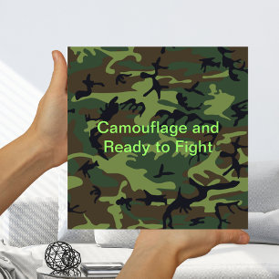 Militärgrün-Tarnung Bereit zu kämpfen Klein Poster