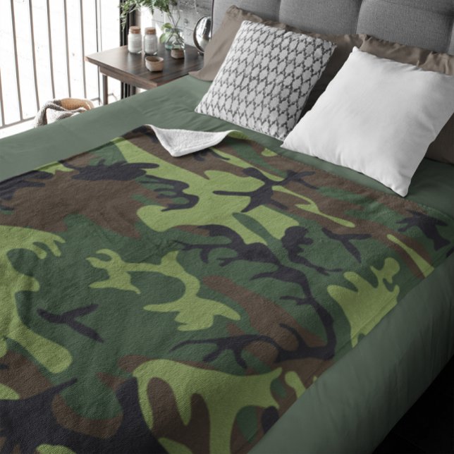 Militärgrünes Tarnmuster-Fleece-Decke Fleecedecke (Military Green Camouflage Pattern Fleece Blanket)