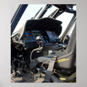 Militärhubschraubercockpit Poster
