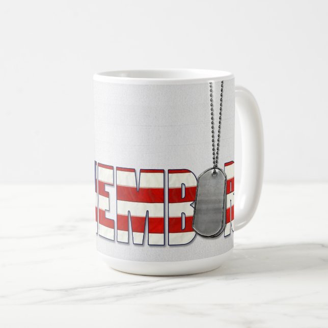 Militärhundemarken auf amerikanischem Fahnentext Kaffeetasse (VorderseiteRechts)