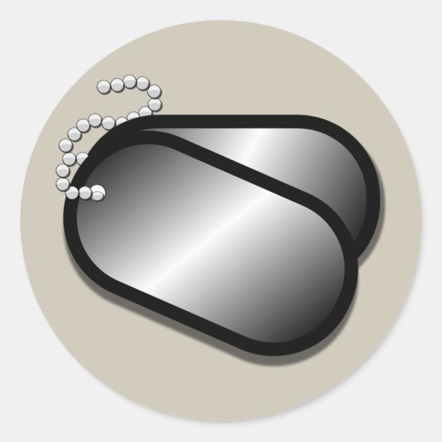 Militärhundemarken Runder Aufkleber (Vorderseite)