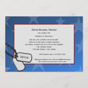 Militärische Abfahrt Party Blau und Rot Einladung