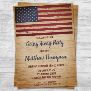 Militärische Abschiedsparty Patriotische Amerikani Einladung