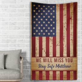 Militärische Abwanderung der amerikanischen Flagge Banner