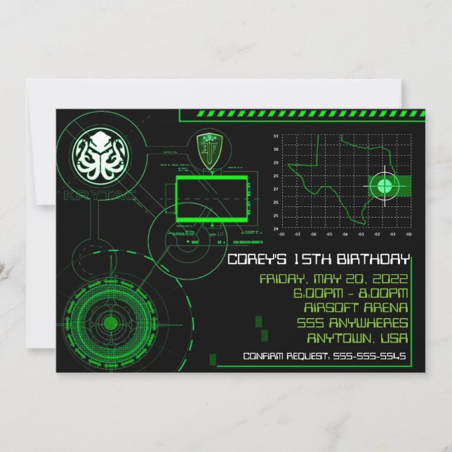 Militärische Airsoft-12x18 im Krieg Einladung (Vorderseite)