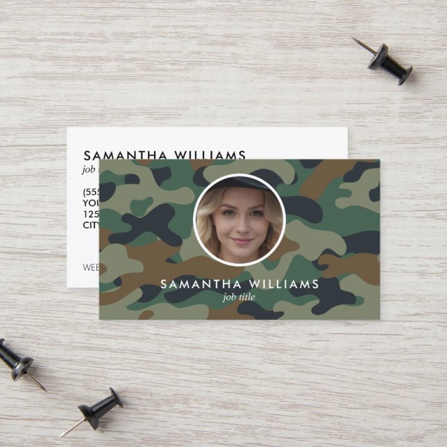 Militärische Armee QR-Foto Telefonnummerkarte (Vorderseite/Rückseite Beispiel)