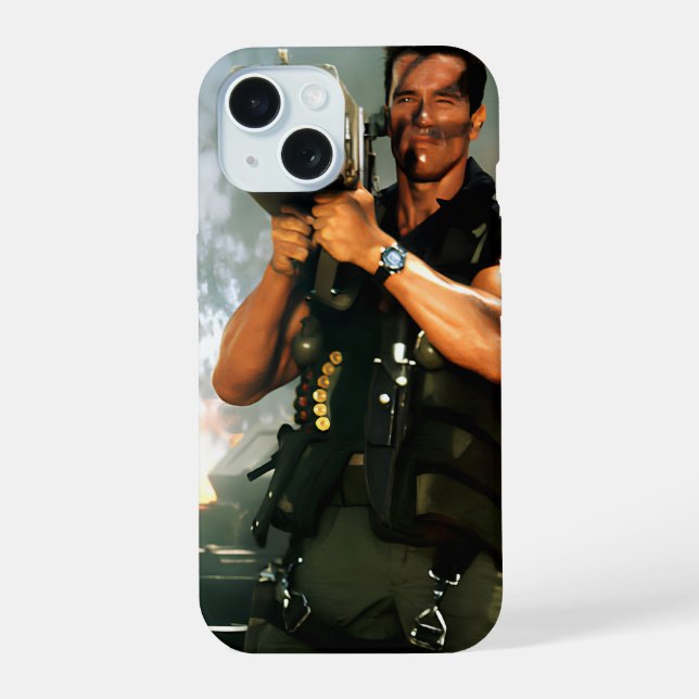 Militärische Arnold mit Bazooka iPhone 15 Hülle (Rückseite)