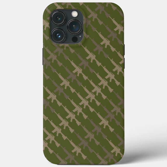 Militärische Art Gun Camouflage Rifle Army Green T Case-Mate iPhone Hülle (Rückseite)