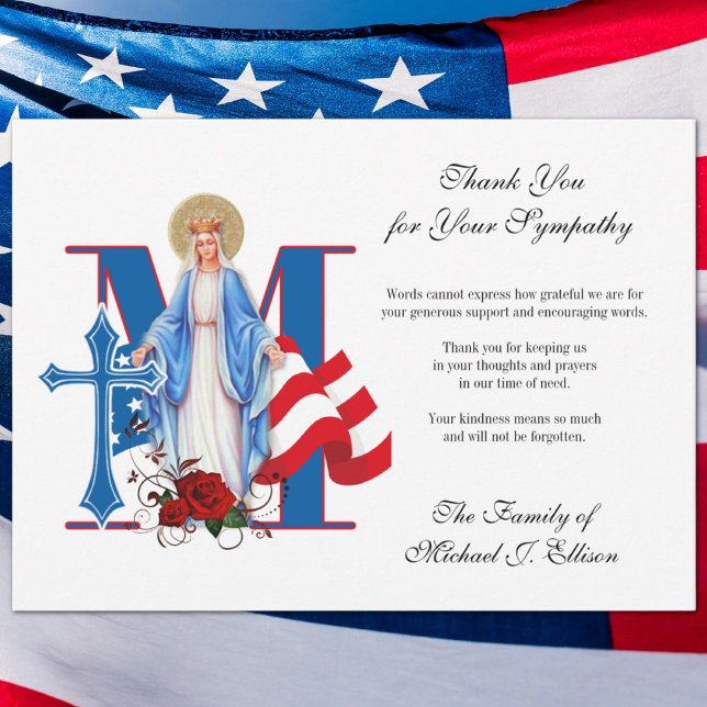 Militärische Beerdigungskarte Religiöse Dankeskarte (Traditional Catholic Funeral Memorial Prayer Card)