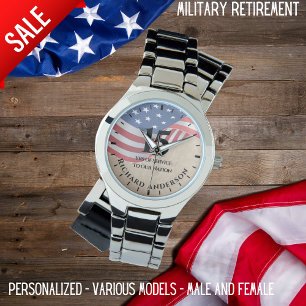 Militärische Besatzung US-Flaggenarmee Marine Luft Armbanduhr