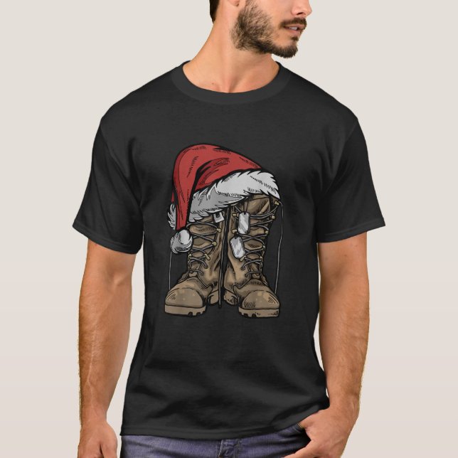 Militärische Boot-Weihnachtsmannmütze Weihnachten  T-Shirt (Vorderseite)