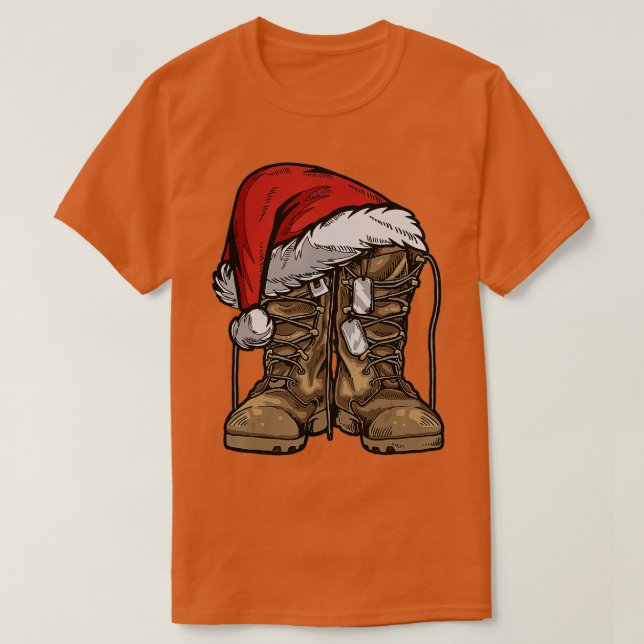 Militärische Boot-Weihnachtsmannmütze Weihnachten  T-Shirt (Design vorne)