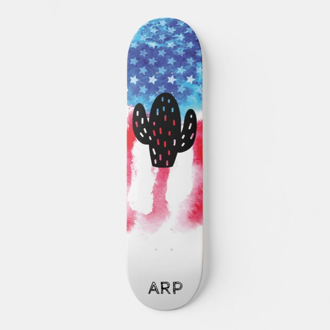*~* Militärische CACTUS Rot-Blaue Flagge Skateboard (Vorderseite)