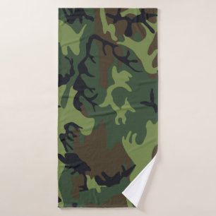 Militärische Camouflage des grünen Waldes Badehandtuch