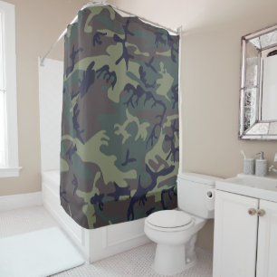 Militärische Camouflage des grünen Waldes Duschvorhang