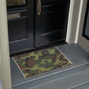 Militärische Camouflage des grünen Waldes Fußmatte