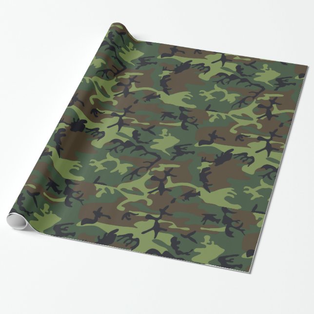 Militärische Camouflage des grünen Waldes Geschenkpapier (Ungerollt)