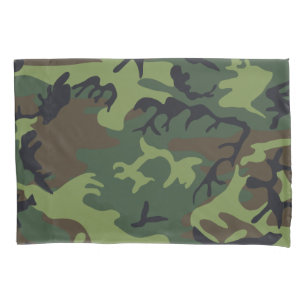 Militärische Camouflage des grünen Waldes Kissenbezug