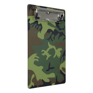Militärische Camouflage des grünen Waldes Mini Klemmbrett