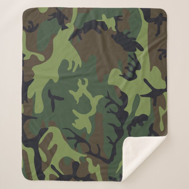 Militärische Camouflage des grünen Waldes Sherpadecke (Vorderseite)