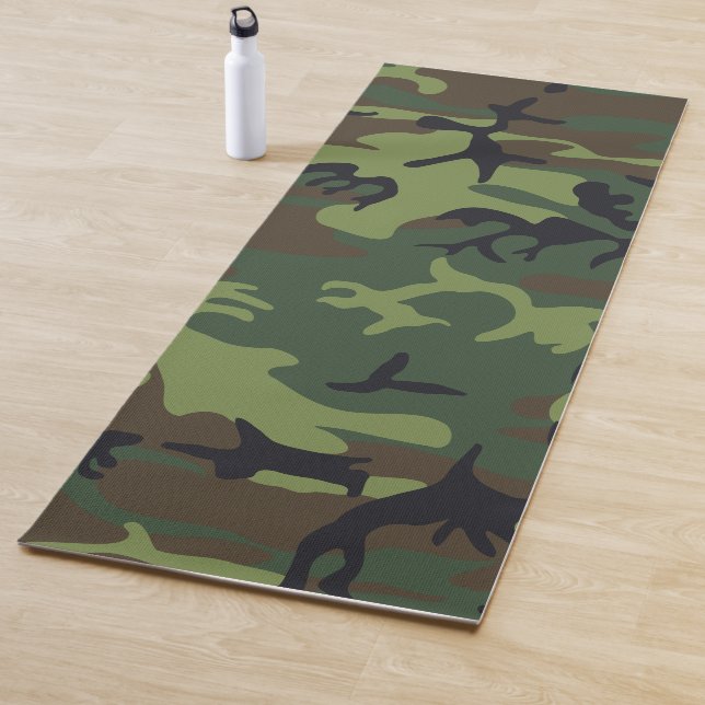 Militärische Camouflage des grünen Waldes Yogamatte (Beispiel)