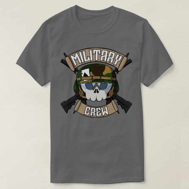 Militärische Crew Jolly Pirate T-Shirt (Design vorne)