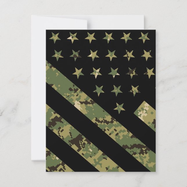 Militärische digitale Camouflage US-Flagge Dankeskarte (Vorderseite)