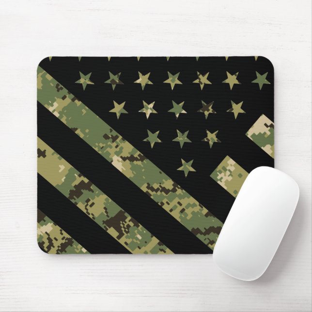 Militärische digitale Camouflage US-Flagge Mousepad (Mit Mouse)