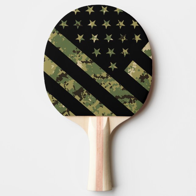 Militärische digitale Camouflage US-Flagge Tischtennis Schläger (Vorderseite)