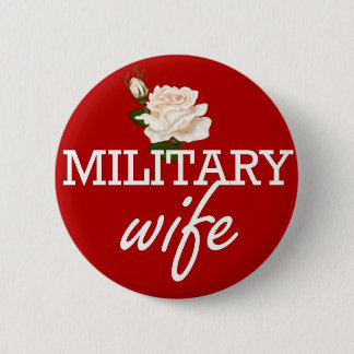 Militärische Ehefrau-weiße Rose Button