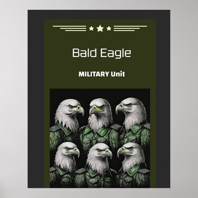 Militärische Einheit Bald Eagle Poster (Vorne)