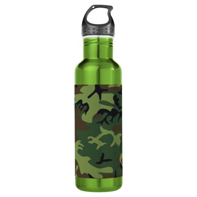 Militärische Green-Camouflage Edelstahlflasche (Vorderseite)