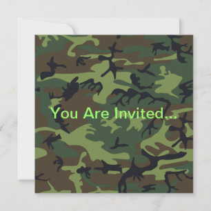 Militärische Green-Camouflage Einladung