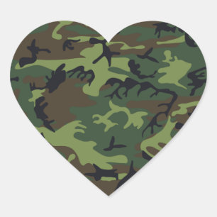 Militärische Green-Camouflage Herz-Aufkleber