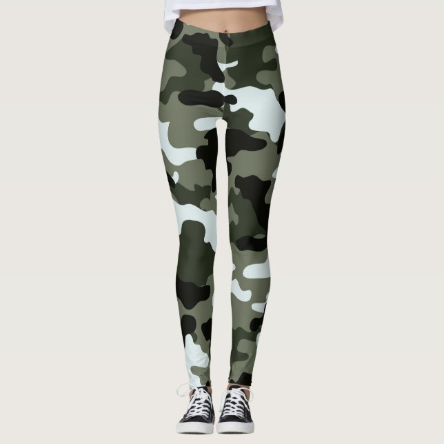 Militärische grüne Camouflage Leggings (Vorderseite)