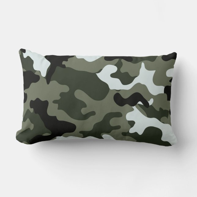 Militärische grüne Camouflage Lumbar Kissen. Lendenkissen (Vorderseite)