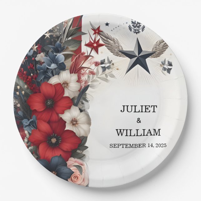 Militärische Hochzeit der Marine im Krieg der Mari Pappteller (Vorderseite)