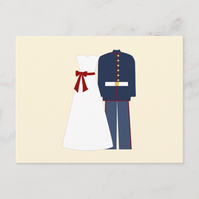 Militärische Hochzeitskarten Einladungspostkarte (Vorderseite)